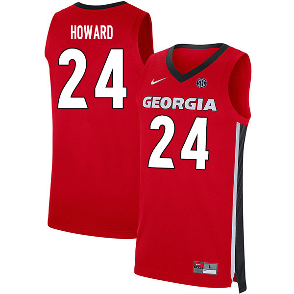 2020 Men #24 Rodney Howard Georgia Bulldogs College Basketball Jerseys Sale-Red